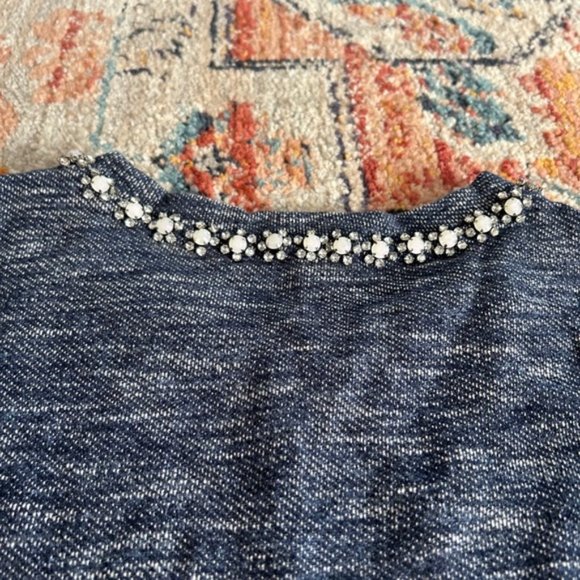 J. Crew Marled Embellished Neck Sweater Small - Picture 7 of 8